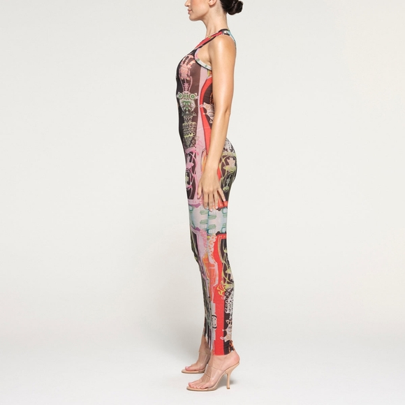 2. NWT SKIMS SUMMER MESH HIGH NECK LONG DRESS IN ORCHID CABINET - Picture 4 of 8